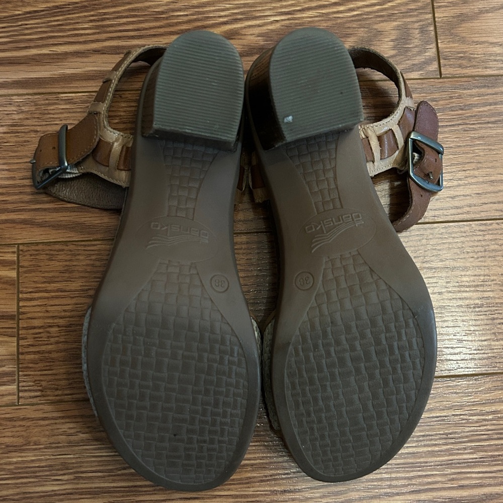 Brown and Cream Dansko Sandals - Picture 8 of 10